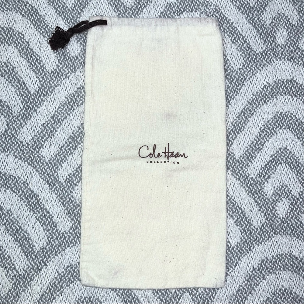 COLE HAAN Designer Small White Drawstring Dust Bag